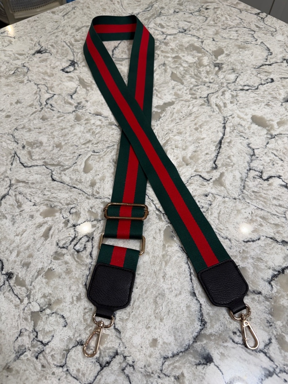 Green and Red Stripe Detachable Bag Strap